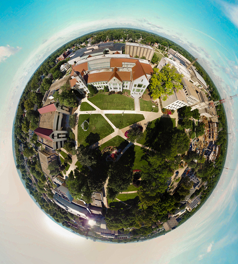 drone shot of Bradley campus