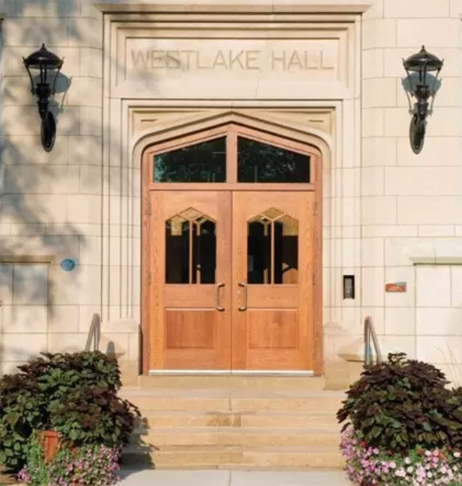 Westlake Hall main door