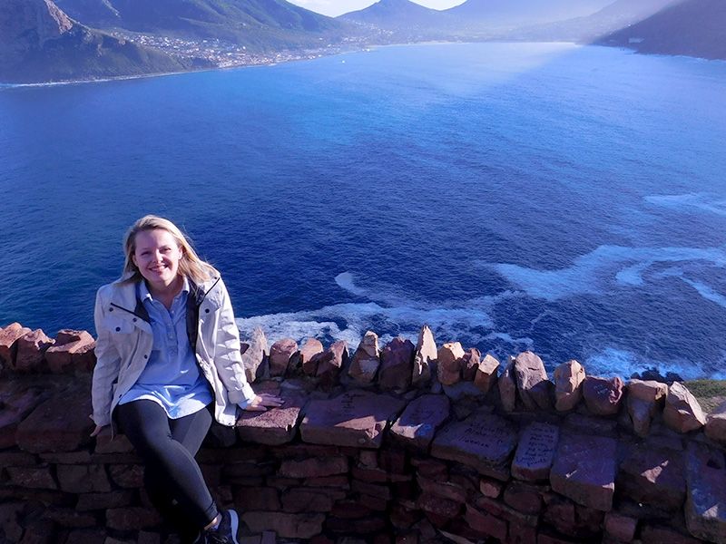 Lauren Bilgri by a lake in South Africa