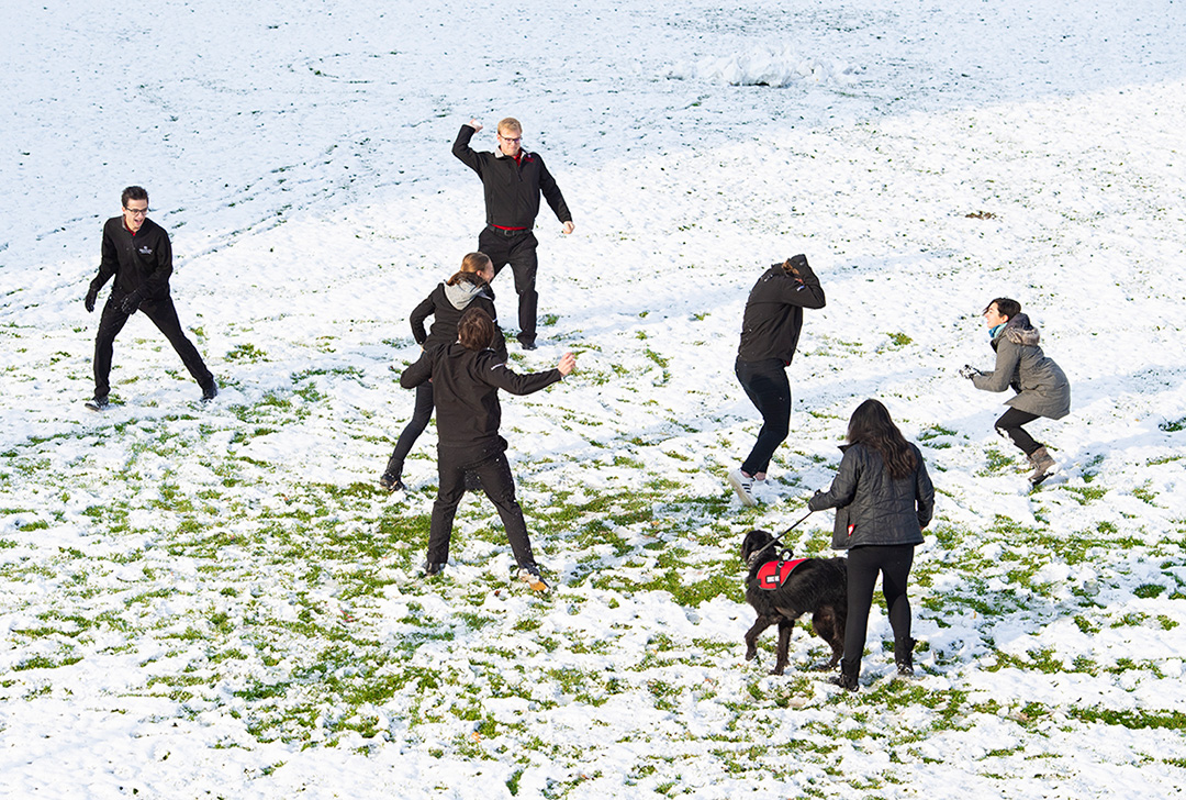 Student snowball fight