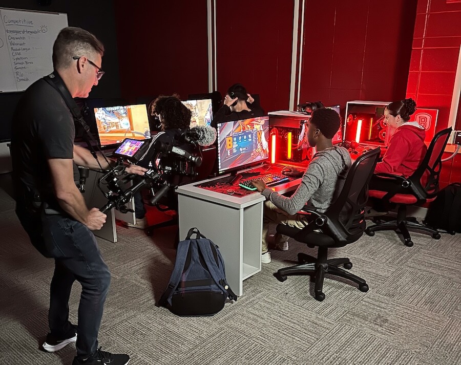 Esport video game players being filmed