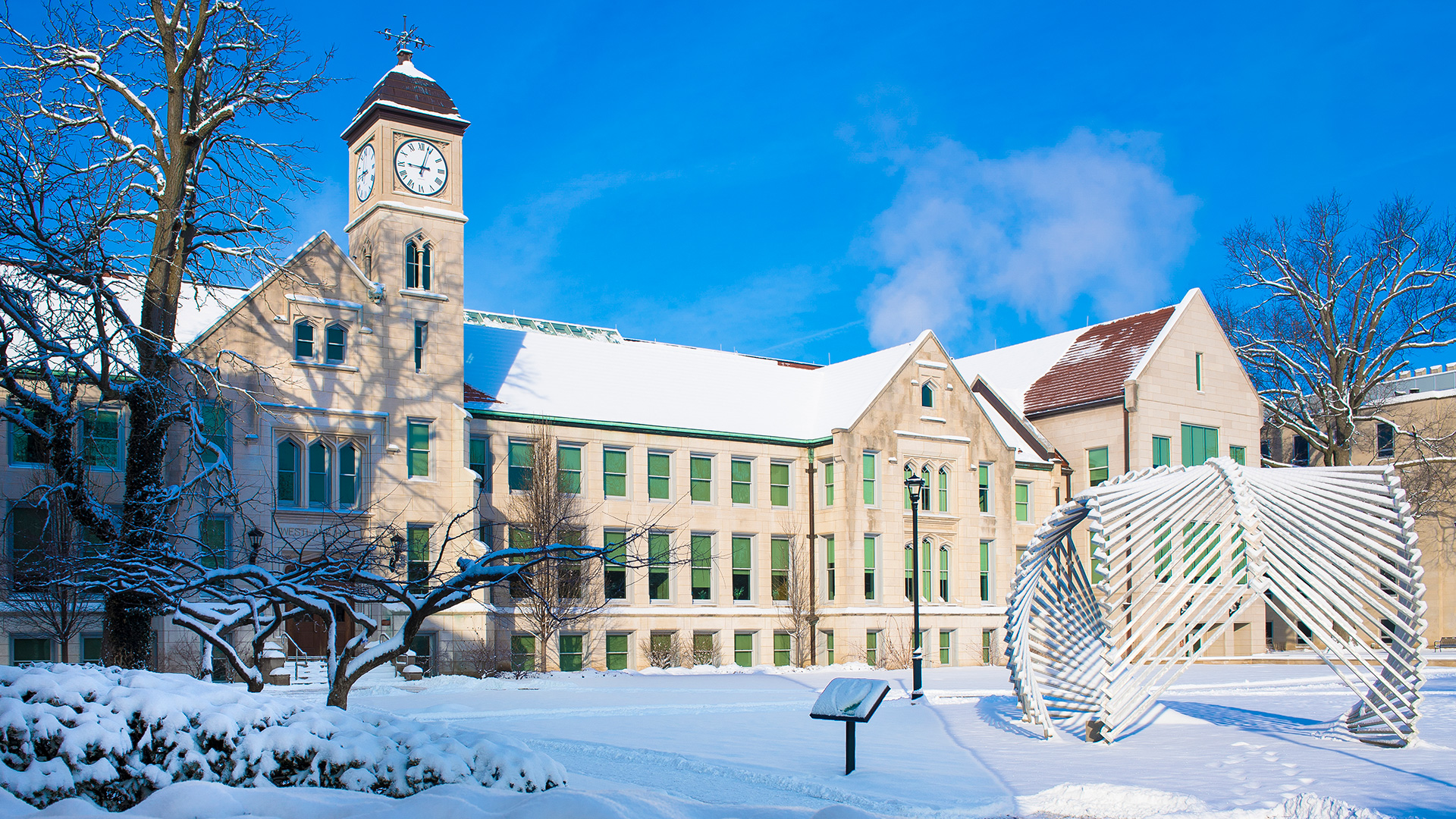 Winter on the Bradley University campus